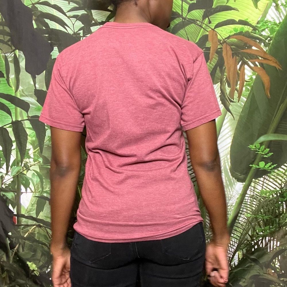 Charleston, South Carolina tshirt.  Faded burgundy surfer. Fits like a small - Picture 2 of 3